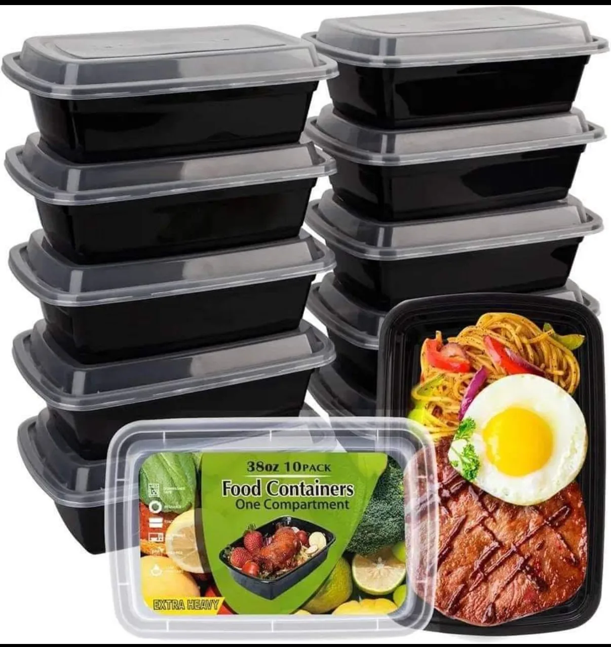 Stacked food containers with lids